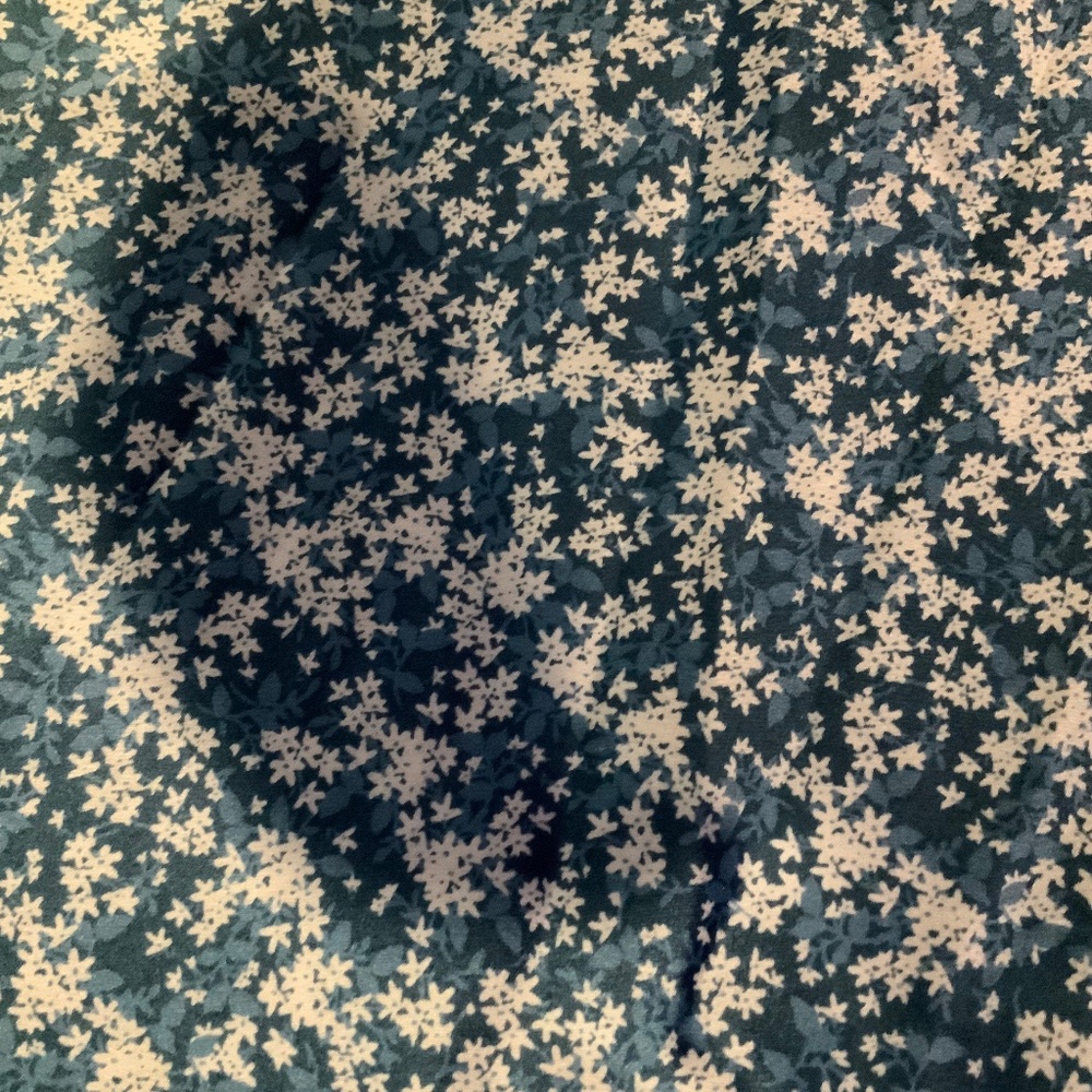 Loft Blue White L Floral Skirt Pull on Elastic Waist Scandi Girl Normcore - Picture 2 of 8